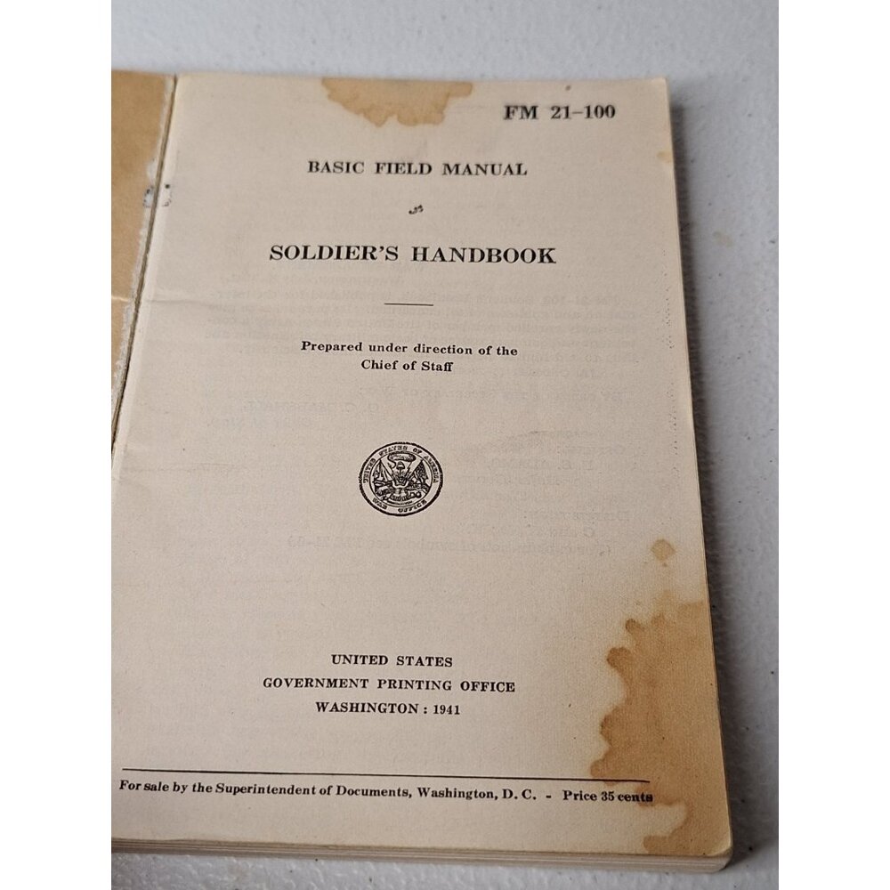 WW2 War Department Basic Field Manual Soldiers Handbook 1941 Original C - Picture 4 of 8